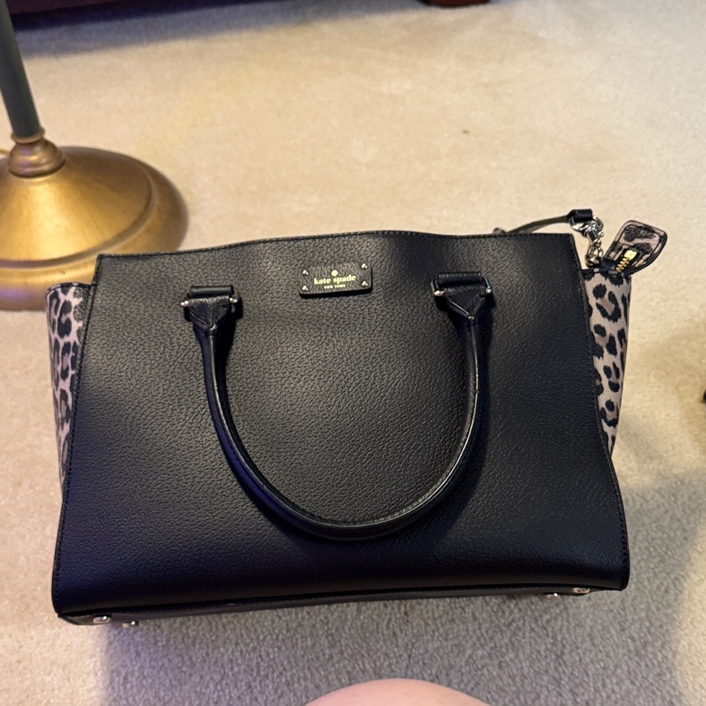 Kate Spade Black and Leopard Satchel